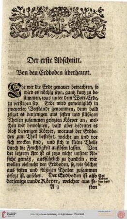 Der erste Abschnitt. von den Erdboden überhaupt
