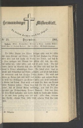 N° 23. Dezember. 1901