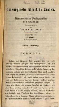 Chirurgische Klinik in Zürich : Stereoscopische Photographien von Kranken, 1