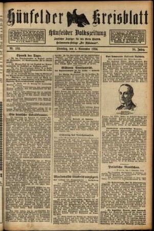 Ausgabe vom Dienstag, den 04. November 1924.