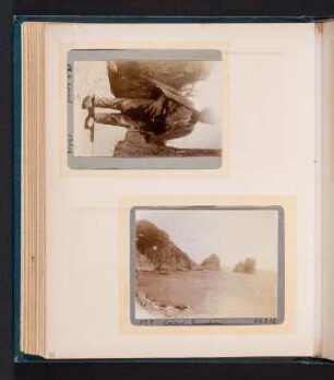 Fotoalbum einer Italienreise von Vendig bis Neapel : Albumseite 30 mit zwei Fotografien von Capri (Knabenporträt und Faraglioni)