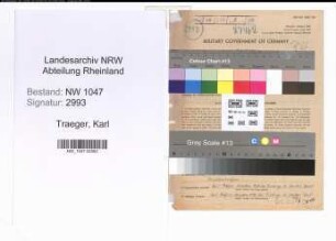 Entnazifizierung Karl Traeger , geb. 02.12.1904 (Zollbeamter)