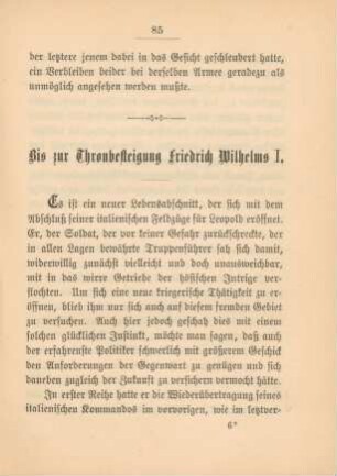 Bis zur Thronbesteigung Friedrich Wilhelms I.