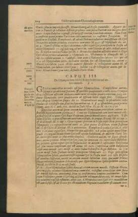 Caput III. De Olympiadum initio & applicatione ad annos mundi.