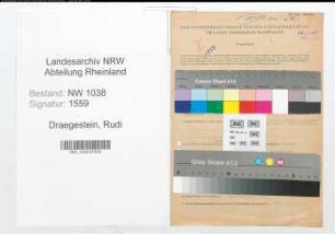 Entnazifizierung Rudi Draegestein , geb. 17.04.1920 (Referendar)