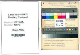 Entnazifizierung Willy Doerr, geb. 08.03.1903 (Kaufm.Angestellter)
