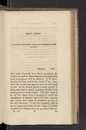 Sect. XXXV. Saltpetre and other articles produced in the district.