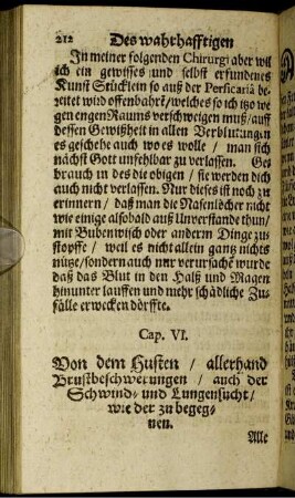 Cap. Vi. Von dem Husten/ allerhand Brustbeschwerungen/ auch der Schwind- und Lungensucht/ wie der zu begegnen