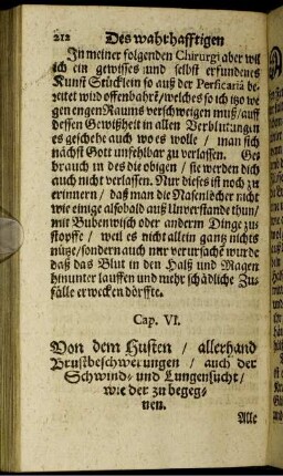 Cap. Vi. Von dem Husten/ allerhand Brustbeschwerungen/ auch der Schwind- und Lungensucht/ wie der zu begegnen