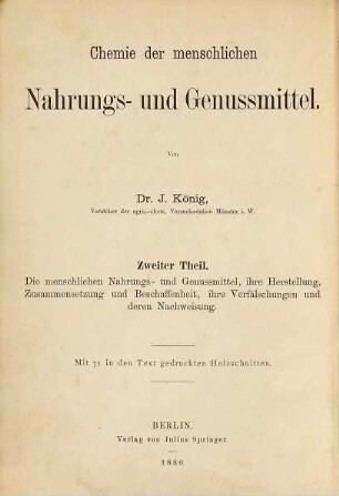 Chemie der menschlichen Nahrungs- und Genussmittel, 2