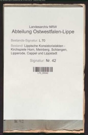 Kirchenbesitzungen und Einkünfte zu Vahlhausen, Schmedissen und Holzhausen