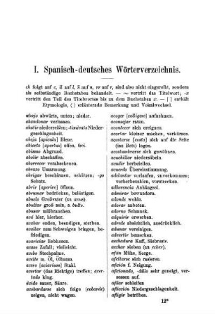 I. Spanisch-deutsches Wörterverzeichnis.