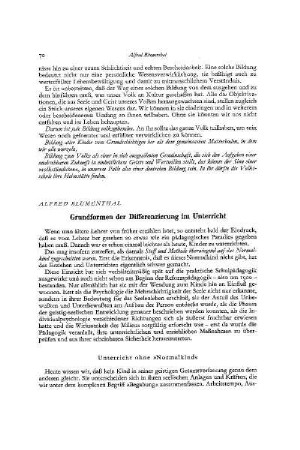 Grundformen der Differenzierung im Unterricht