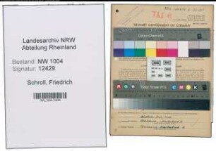 Entnazifizierung Friedrich Schroll , geb. 04.08.1896 (Lagerist)