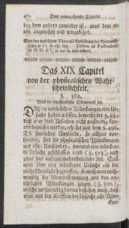 Das XIX Capitel von der physicalischen Wahrscheinlichkeit