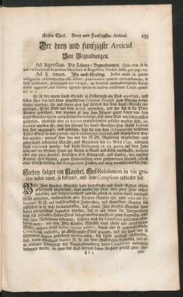 Der drey und funfzigste Articul Von Begnadungen.