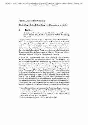 Die lexikografische Behandlung von Eigennamen in elexiko