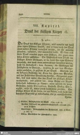VIII. Kapitel. Druck der flüssigen Körper