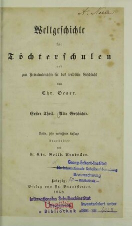 Theil 1: Alte Geschichte