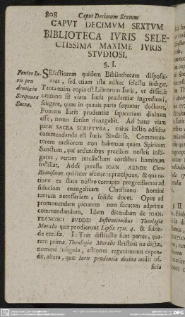 Caput Decimum Sextum Bibliotheca Iuris Selectissima Maxime Iuris Studiosi