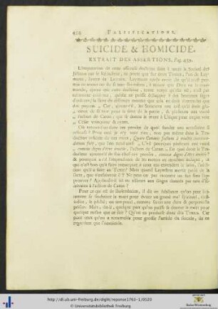 Suicide Et Homicide
