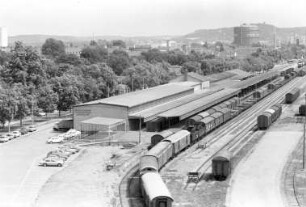 Güterbahnhof der Bundesbahndirektion an der östlichen Kriegsstraße