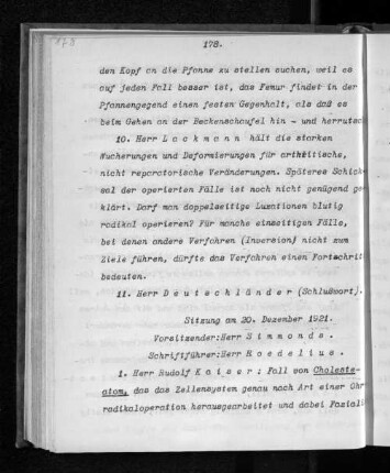 Sitzung am 20. Dezember 1921.