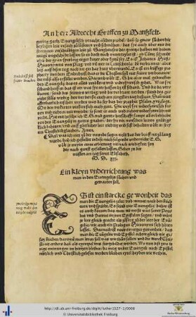 Ein kleyn underrichtung was man in den Evangelijs suochen und gewarten soll