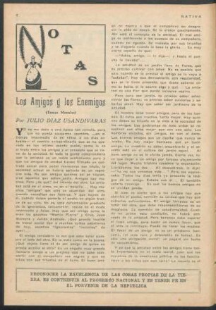 Notas - Los amigos y los enemigos : (Temas morales)