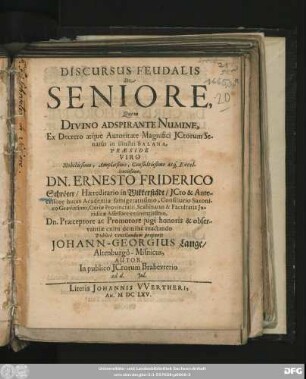 Discursus Feudalis De Seniore