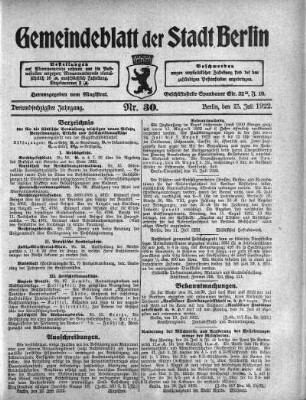 1922,30: Nr. 30, 23. Juli 1922