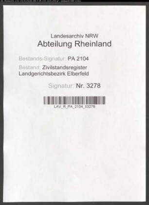 Geburtsregister Merscheid