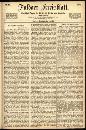 Ausgabe vom Samstag, den 24. Mai 1873.