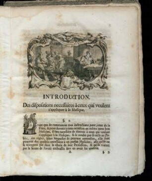 Introduction. Des dispositions necessaires à ceux qui veulent s`appliquer à la Musique.