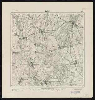 Messtischblatt [2457] = 1061 : Daber, 1912 : Messtischblatt [2457] = 1061 : Daber. - Aufn. 1890, hrsg. 1892, einz. Nachtr. 1912. - [Berlin] : Reichsamt für Landesaufnahme, 1912. - 1 Kt. : einfarb. - Ohne Gitternetz. - Ohne Planzeiger. - Ohne Zeichenerklärung.