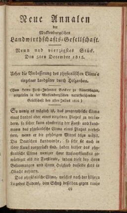 Neun und vierzigstes Stück. Den 5ten December 1815.