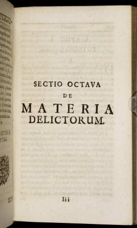 Sectio Octava De Materia Delictorum