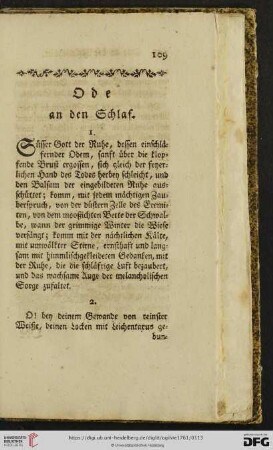 Ode an den Schlaf