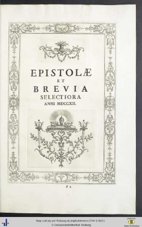 Epistolae Et Brevia Selectiora Anni MDCCXII.