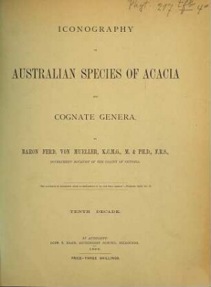 Iconography of Australian species of Acacia and Cognate genera, 10