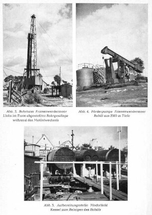 Abb. 3. Bohrturm Friesenwerdermoor Links im Turm abgestelltes Bohrgestänge während des Meißelwechsels