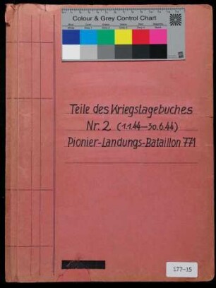 Teile des Kriegstagebuches Nr. 2 ( 1.1. 1944 - 30.6. 1944) Pionier-Landungsbataillon 771