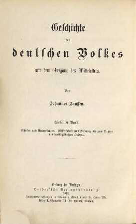 Geschichte des deutschen Volkes seit dem Ausgang des Mittelalters, 7. Culturzustände des deutschen Volkes seit dem Ausgang des Mittelalters bis zum Beginn des Dreißigjährigen Krieges ; 3