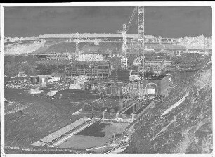 Staustufe Ottendorf. Wehrbaugrube wie Bild e 80, Blick von oberstrom.