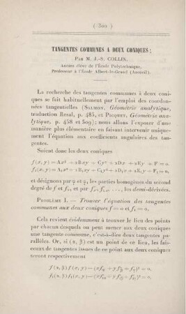 Tangentes communes a deux coniques.