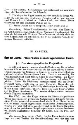 § 1. Die stereographische Projektion.