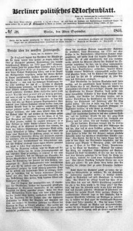 No 38, 20. September 1834