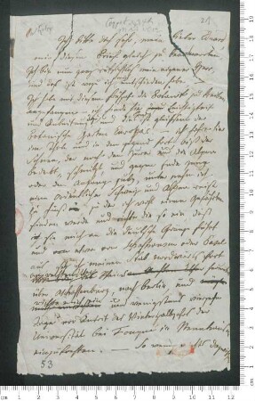 Brief von Adelbert von Chamisso an Julius Eduard Hitzig