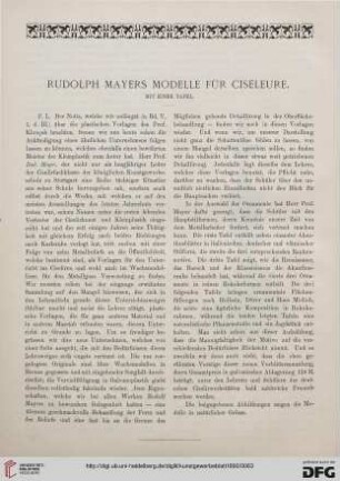 Rudolph Mayers Modelle für Ciseleure