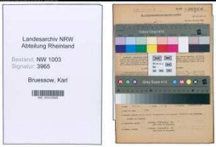 Entnazifizierung Karl Bruessow , geb. 22.11.1913 (Verwaltungsangestellter)